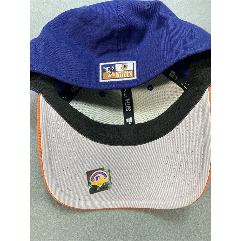 Durham Bulls Baseball Fitted Hat New Era Small Medium NWOT Navy Orange